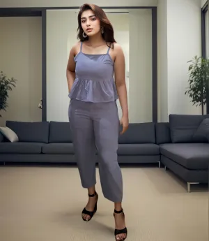 C281 - Grey Spring Jumpsuit with Top
