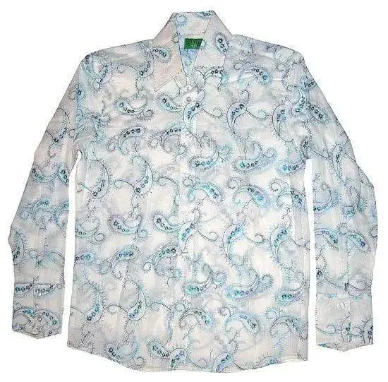 Couture Clothing Aqua Paisley Shirt