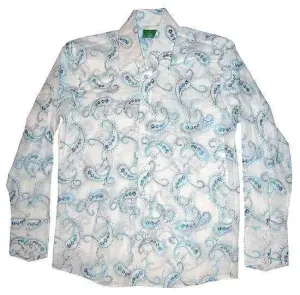 Couture Clothing Aqua Paisley Shirt