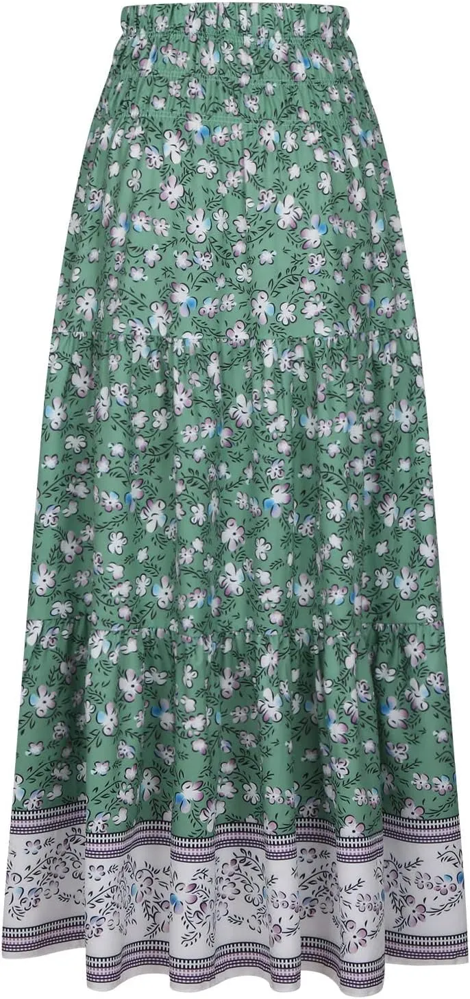 Loose Fit for Ladies Rayon Maxi Long Beach Boho Hawaiian High Cut Tropical Skorts Women 2024 Y2K