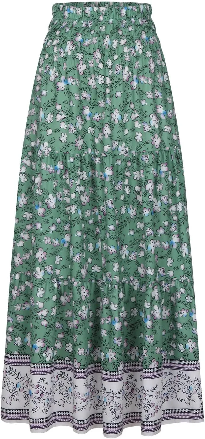 Loose Fit for Ladies Rayon Maxi Long Beach Boho Hawaiian High Cut Tropical Skorts Women 2024 Y2K