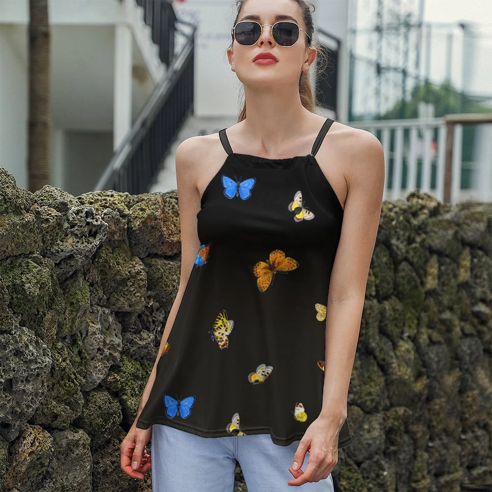 Loose Halter Neck Camisole (N01) Printed Camisole