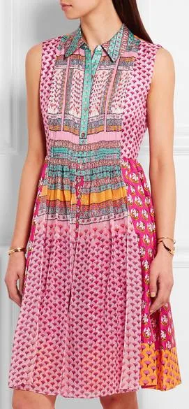 'Nieves' Printed Silk Dress