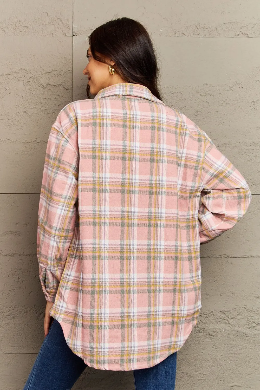 Plaid Button-Down Long Sleeve Shacket