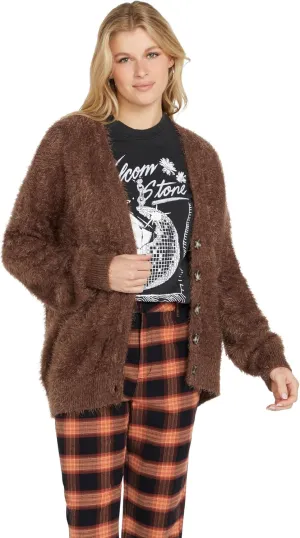 Volcom Women's Fuzzigan Loose Fit Cardigan