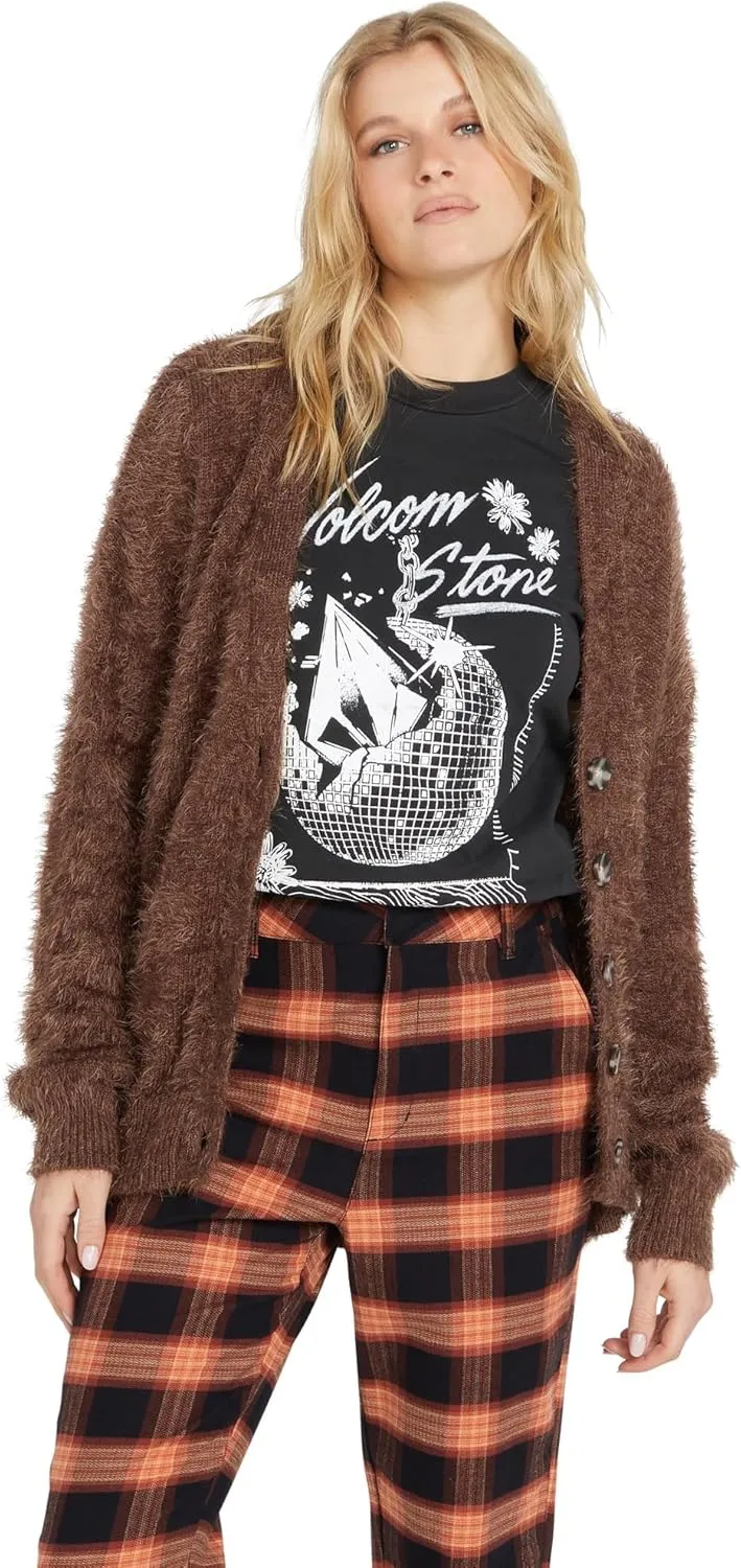 Volcom Women's Fuzzigan Loose Fit Cardigan