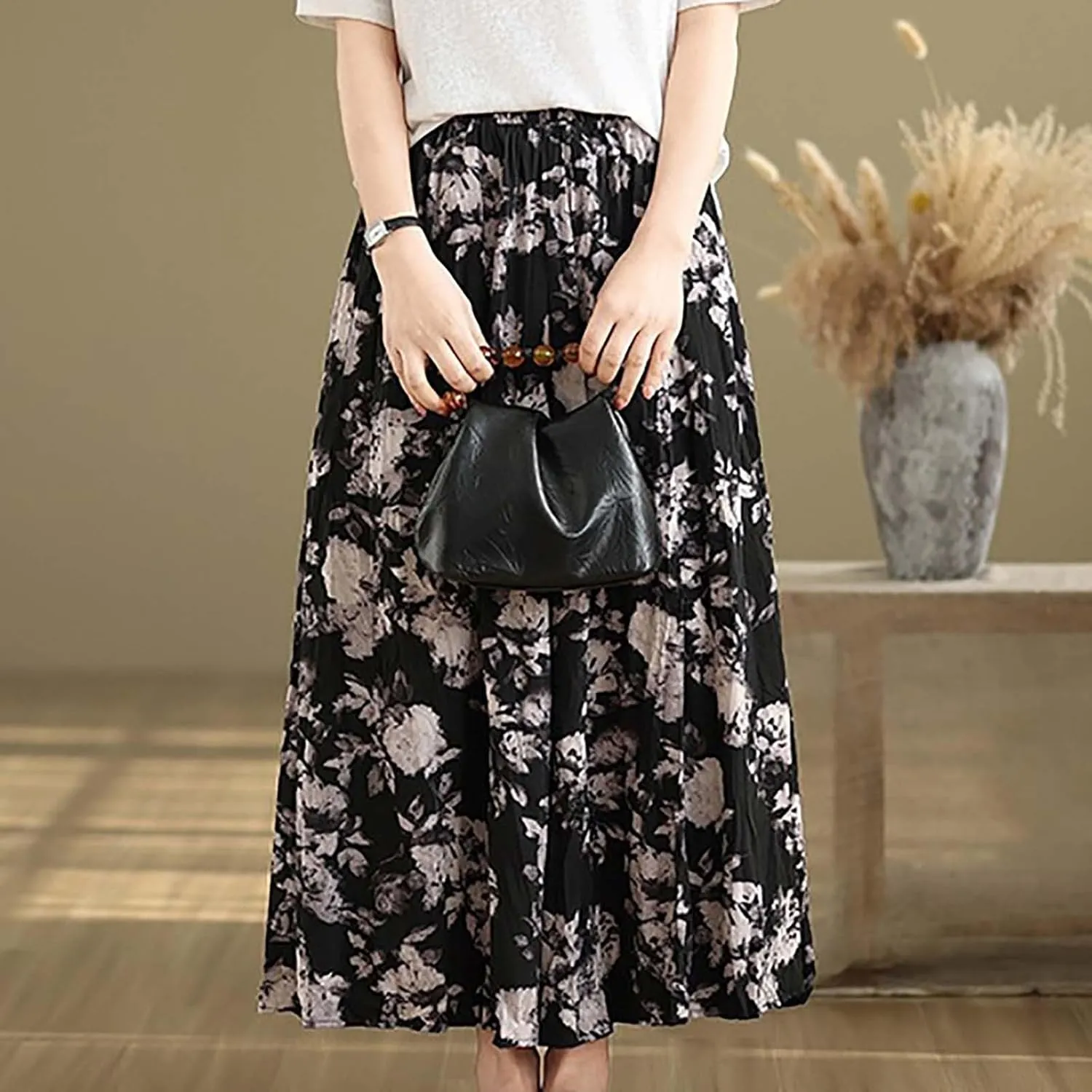 Women Linen Skort for Women Loose Fit Oversized Plain Maxi Long Skirt 2025 Y2K