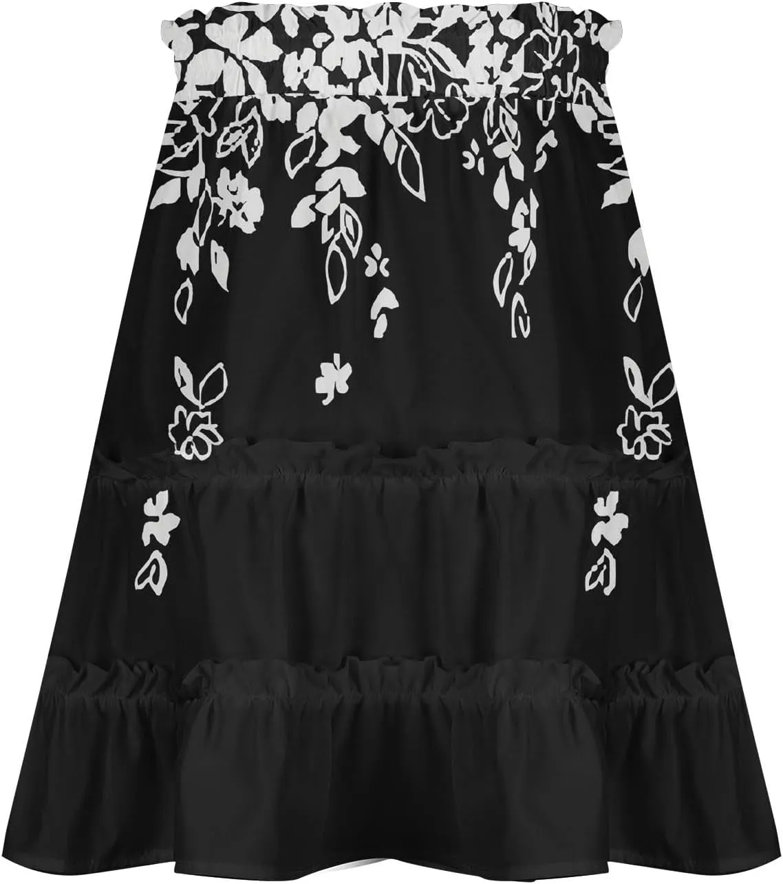 Women Skirt for Women Floral Graphic Skort Loose Medieval Pleated High Cut Peasant Basic Midi Skirt Y2K Drawstring