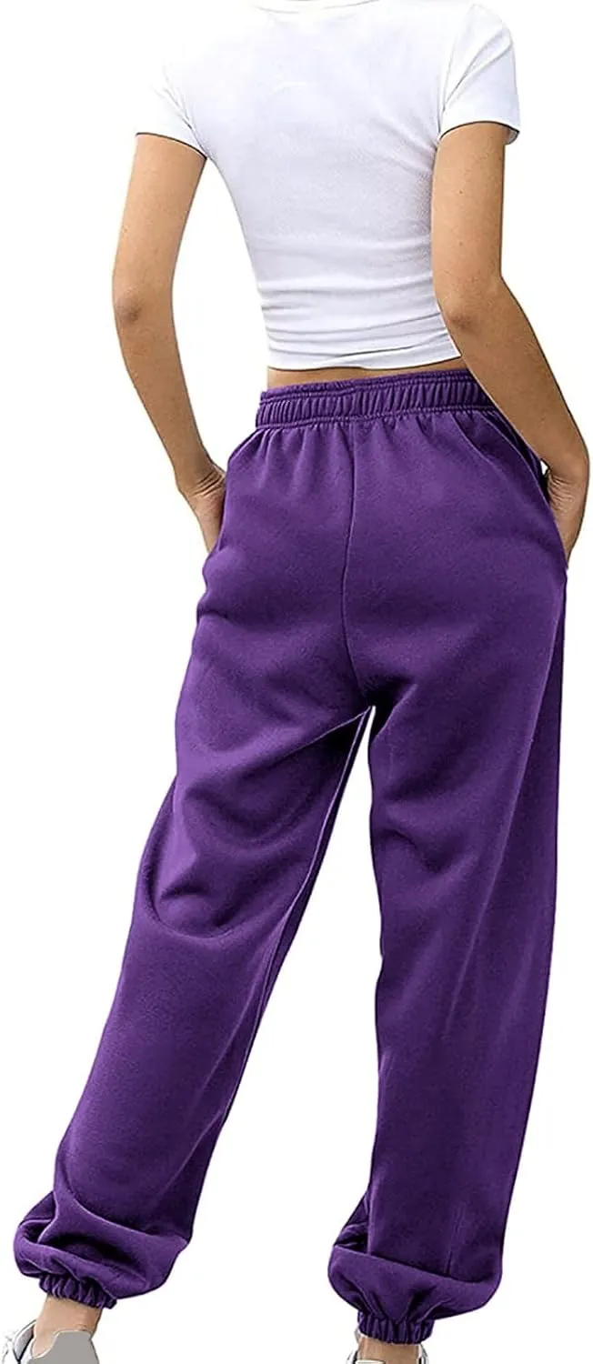 Women's Linen Blend Summer Loose Pants Low Waist Baggy Stretchy Loose Fit Pant Trousers Trendy