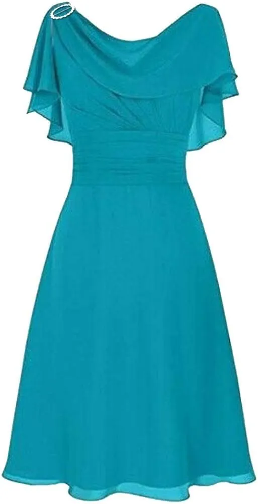 Womens Mesh Cape Wedding Guest Dress Sleeveless Elegant Ruched Cocktail Dress Flowy A-Line Swing Dresses Plus Size